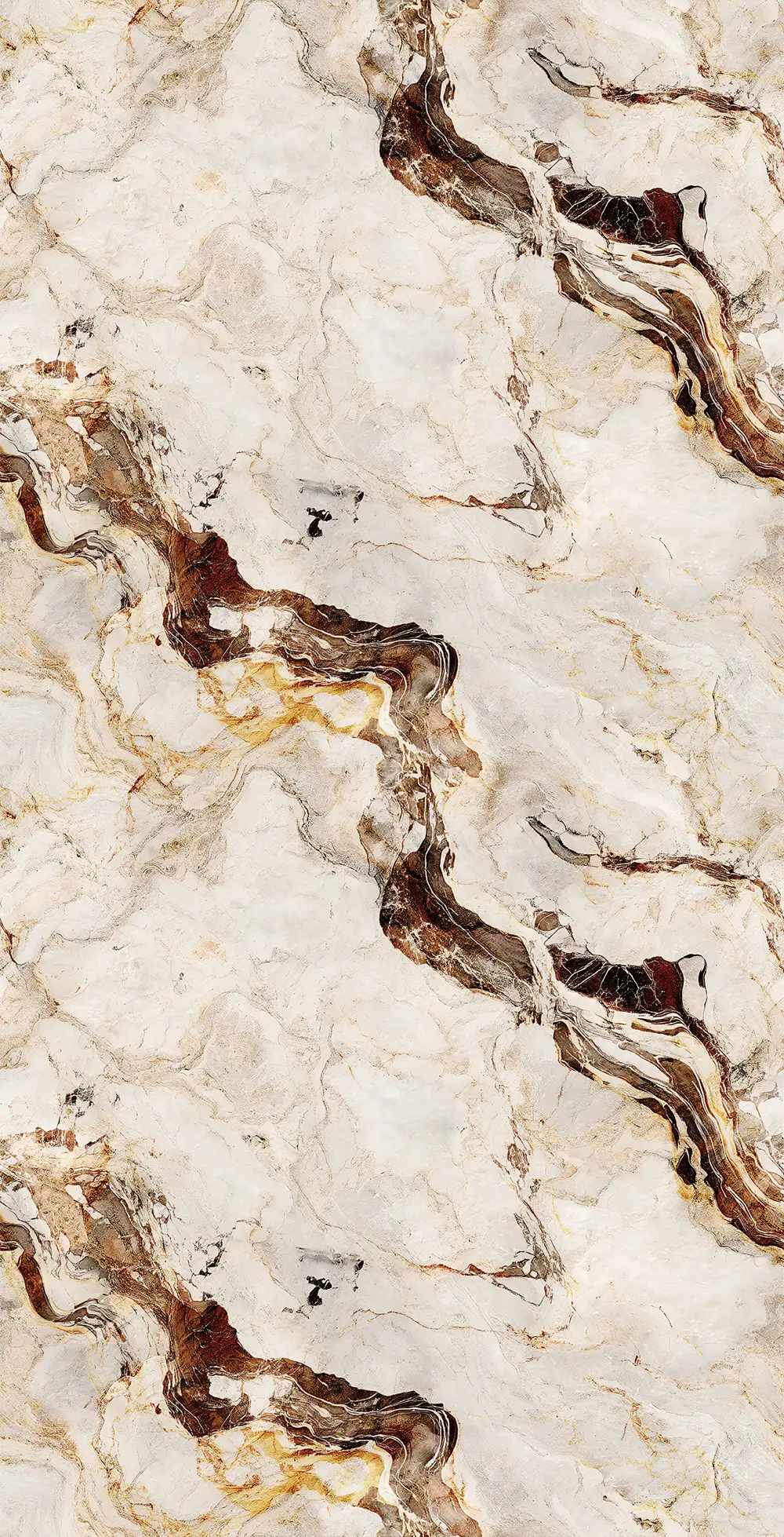 Cream & Gold Vein Marble Shower Panel - Image 3